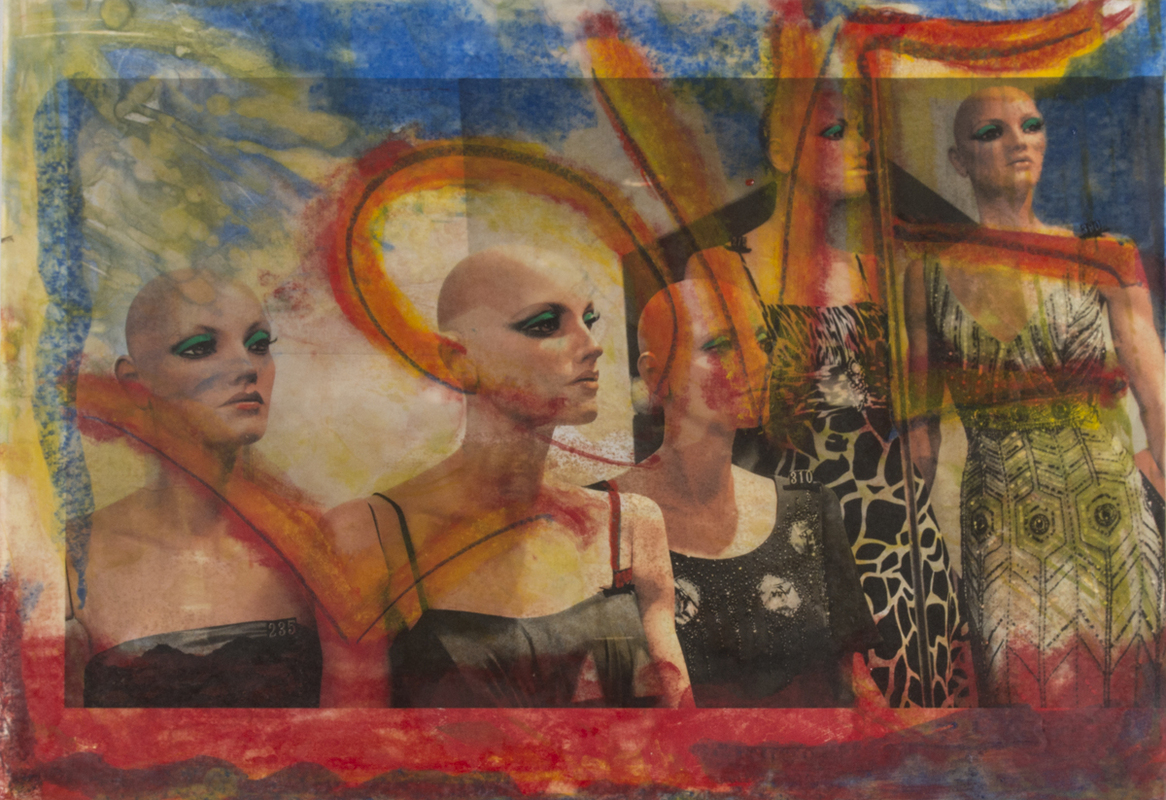 Encaustic Mono print with Photo
Mannequins #6
27"x38"