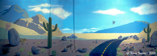 Desert scene, Interior Wall Mural for a bicycle shop.